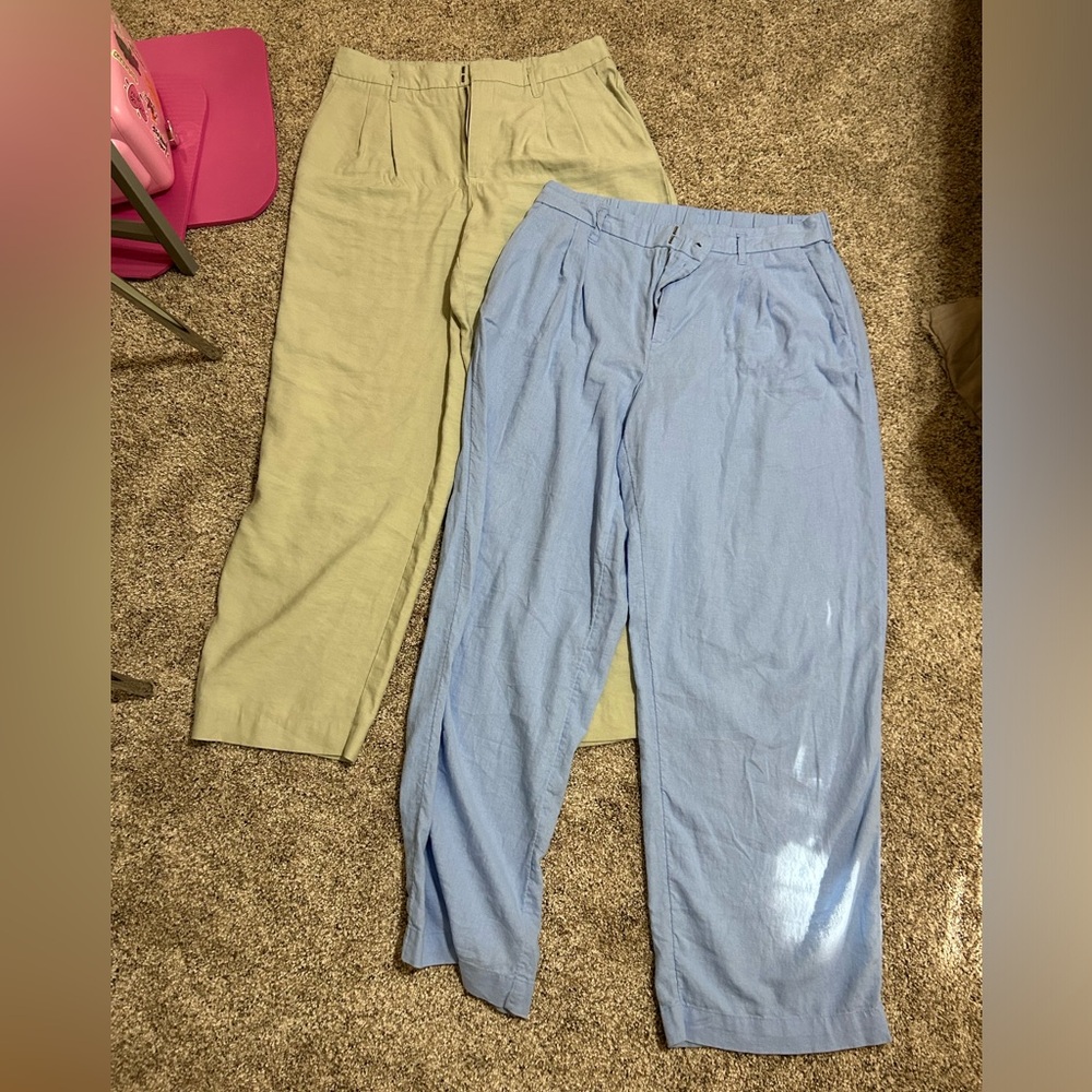 Target Light Blue and Beige Women's Trousers